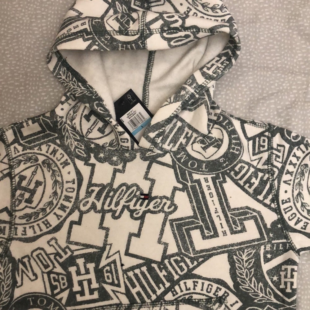 NWT TOMMY HILFIGER  BOY 👦 HOODIE size 5,color monument - Picture 3 of 9
